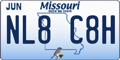 MO license plate NL8C8H