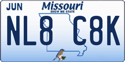 MO license plate NL8C8K