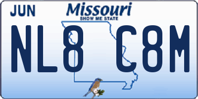 MO license plate NL8C8M
