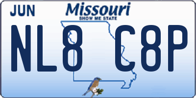 MO license plate NL8C8P