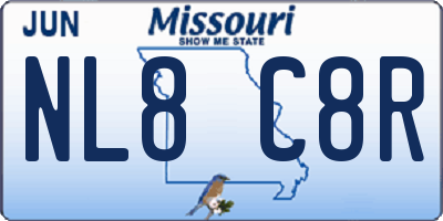 MO license plate NL8C8R