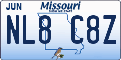 MO license plate NL8C8Z