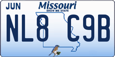 MO license plate NL8C9B