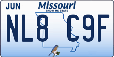 MO license plate NL8C9F