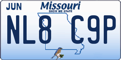 MO license plate NL8C9P