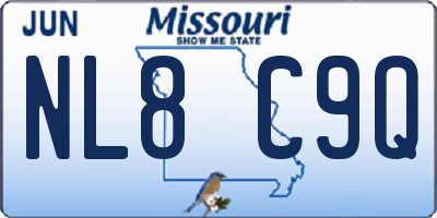 MO license plate NL8C9Q