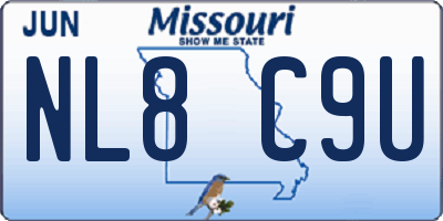 MO license plate NL8C9U
