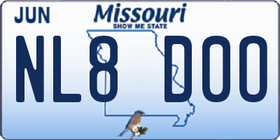 MO license plate NL8D0O