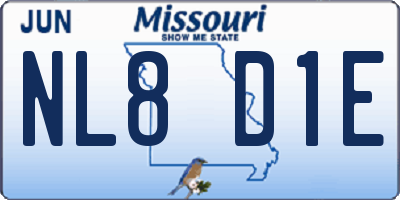 MO license plate NL8D1E