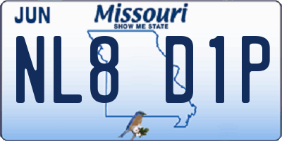 MO license plate NL8D1P
