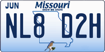 MO license plate NL8D2H