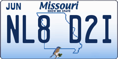 MO license plate NL8D2I