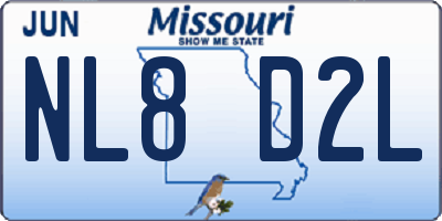 MO license plate NL8D2L