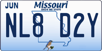 MO license plate NL8D2Y