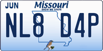 MO license plate NL8D4P