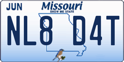 MO license plate NL8D4T