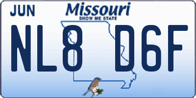 MO license plate NL8D6F