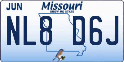 MO license plate NL8D6J