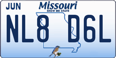 MO license plate NL8D6L