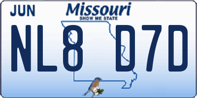 MO license plate NL8D7D