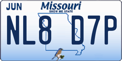 MO license plate NL8D7P