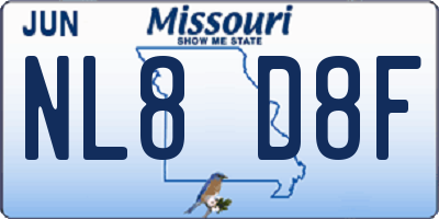 MO license plate NL8D8F