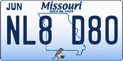 MO license plate NL8D8O