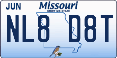 MO license plate NL8D8T