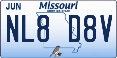 MO license plate NL8D8V