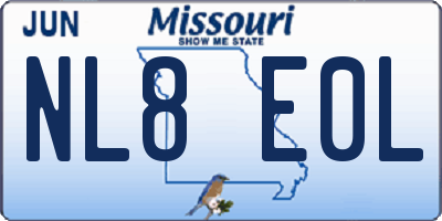 MO license plate NL8E0L