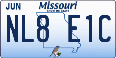 MO license plate NL8E1C