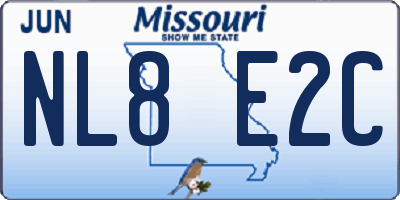 MO license plate NL8E2C
