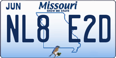 MO license plate NL8E2D