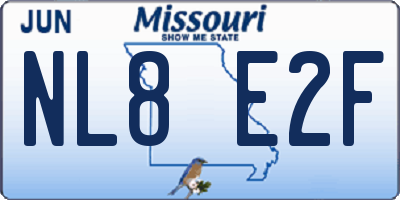 MO license plate NL8E2F