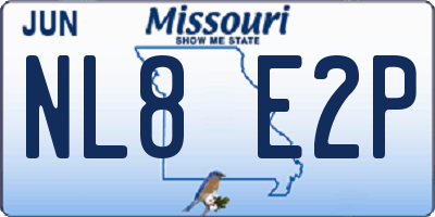 MO license plate NL8E2P