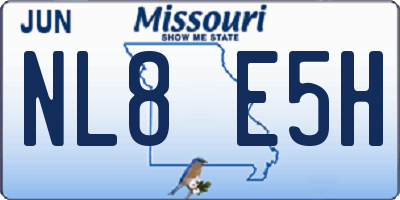 MO license plate NL8E5H