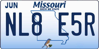 MO license plate NL8E5R