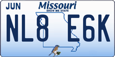 MO license plate NL8E6K