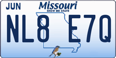 MO license plate NL8E7Q
