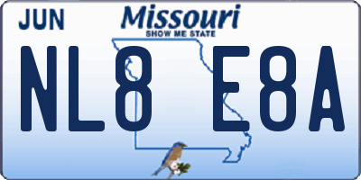 MO license plate NL8E8A