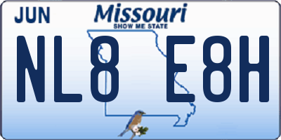 MO license plate NL8E8H