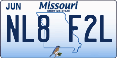 MO license plate NL8F2L