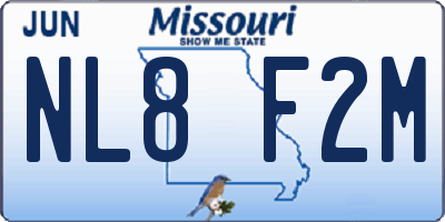 MO license plate NL8F2M