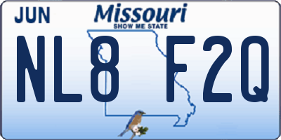 MO license plate NL8F2Q