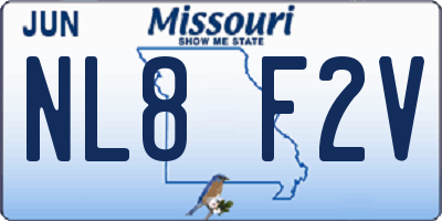 MO license plate NL8F2V