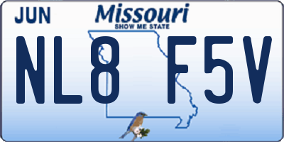 MO license plate NL8F5V