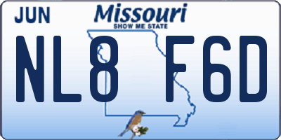 MO license plate NL8F6D