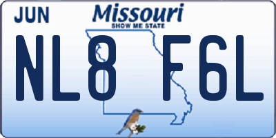 MO license plate NL8F6L