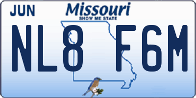 MO license plate NL8F6M