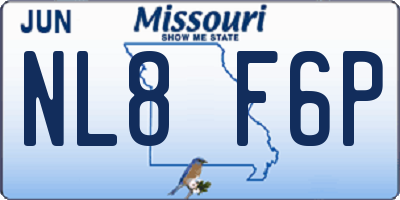 MO license plate NL8F6P